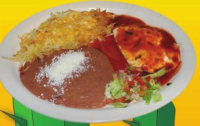 99 Two eggs one with green sauce, one with red sauce MACHACA CON HUEVO $9.