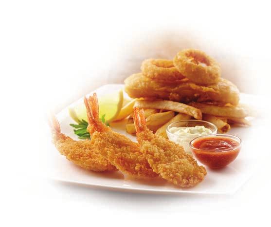4 Already breaded, all you do is pop them into the deep fryer 4 Clean-tail and butterflied for excellent plate presentation and coverage 4 Available in 21-25 count SH02202 Nutrition Facts: Per 100 g,