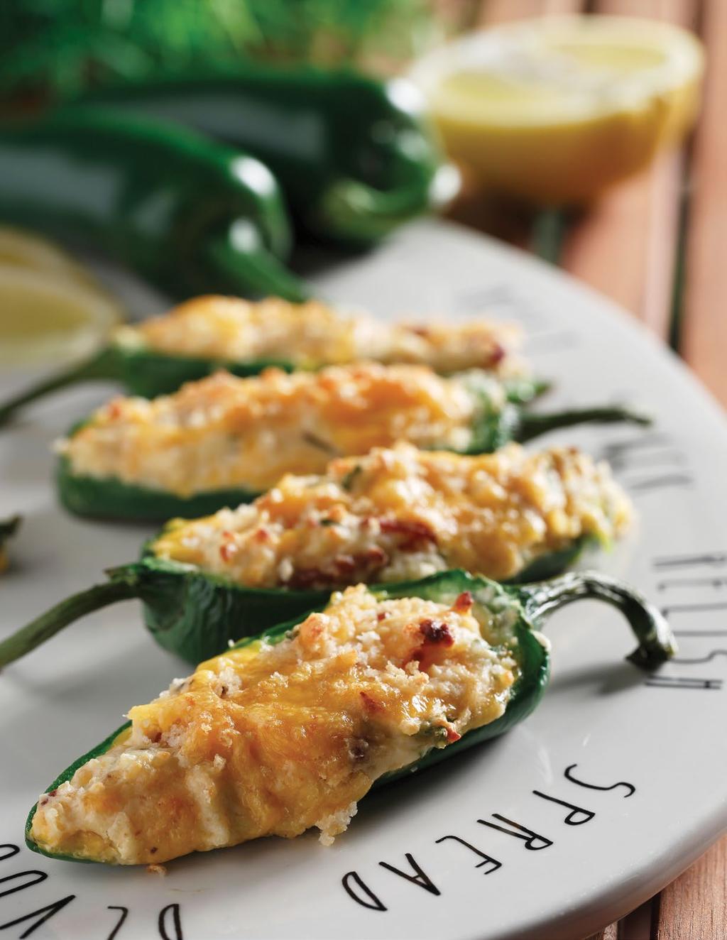 Appetizer Lentil & Bacon Jalapeno Poppers SERVINGS 20 pieces PREP TIME 15 minutes TOTAL TIME 35 minutes 10 whole jalapeno peppers, cut in half, seeds & membranes removed 1 pkg (8 oz/250 g) cream