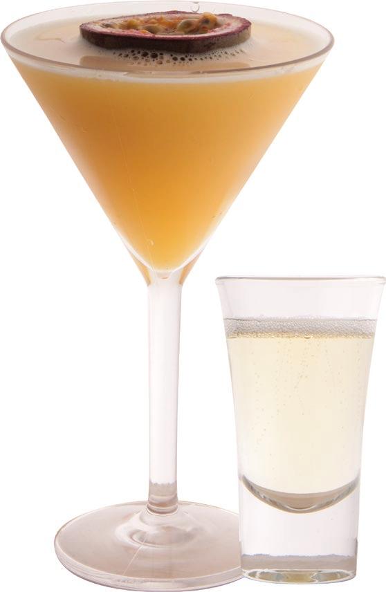 Top 10 Cocktails PORNSTAR MARTINI Measure 1.5 fresh Passionfruit 12.5ml Lime Juice 12.5ml Vanilla Sugar Syrup 12.