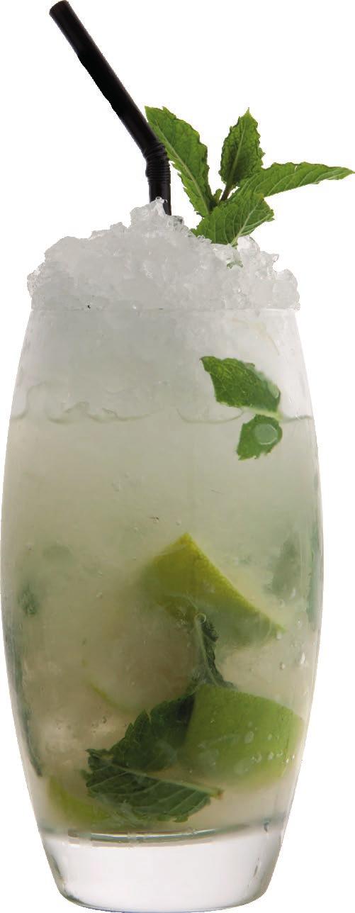 Top 10 Cocktails MOJITO Measure 20ml Lime Juice 20ml Sugar Syrup (1:1 - Sugar/cold water) 5-6 Mint