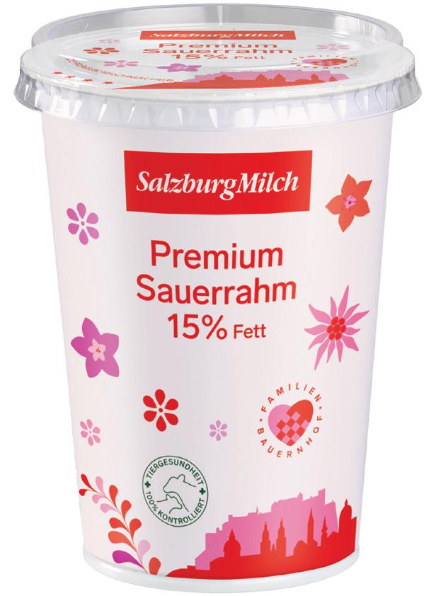 Sour cream The sour cream from SalzburgMilch with 15% fat is a highly versatile