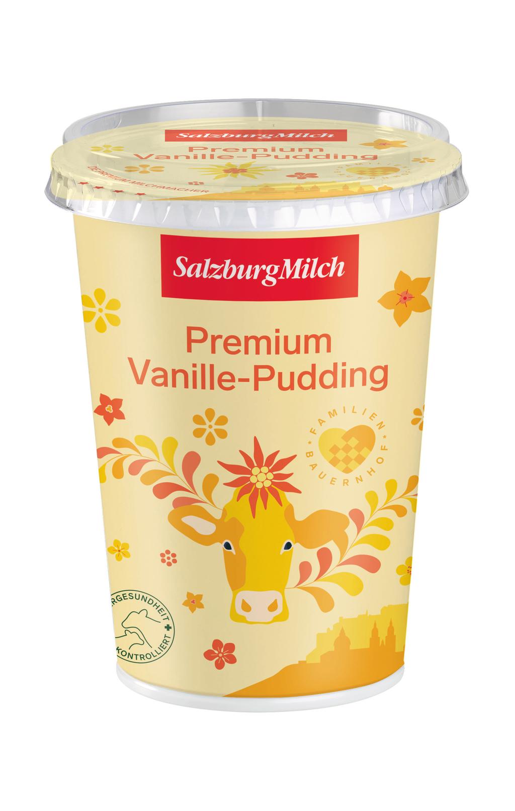 Pudding The SalzburgMilch puddings in the practical 1 kg buckets are available in the popular types chocolate and vanilla.
