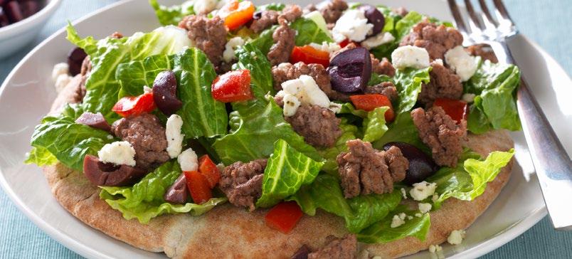 Mediterranean Beef and Salad Pita 5-30 MINUTES MAKES 4 SERVINGS 7 INGREDIENTS Ingredients Preparation 1 lb.