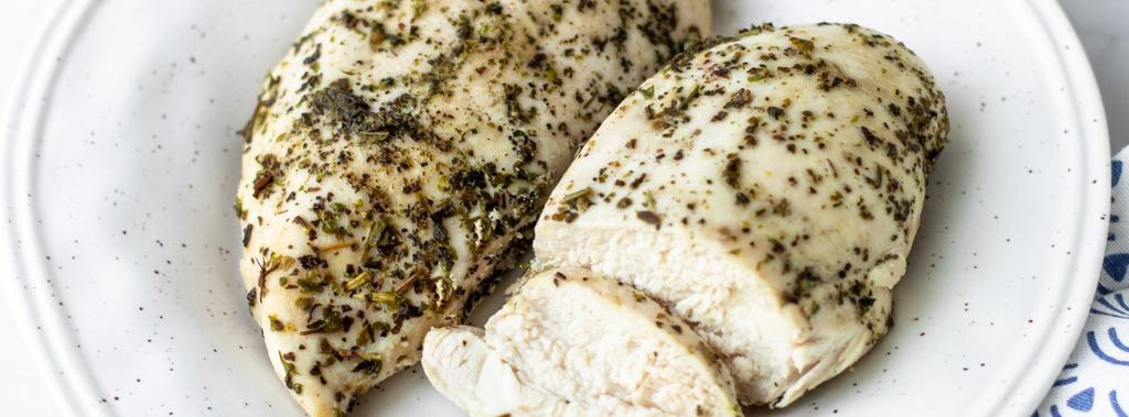 Juicy Baked Chicken Breast 4 ingredients 35 minutes 2 servings 1. Preheat oven to 400ºF (204ºC). Line a baking dish with parchment paper. 2. Place chicken breasts in the prepared baking dish.