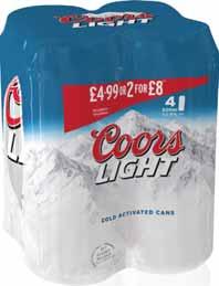 2 for 1 golocalextra 7 7 Coors Light 4x500ml PM 4.99 or 2 for 8.