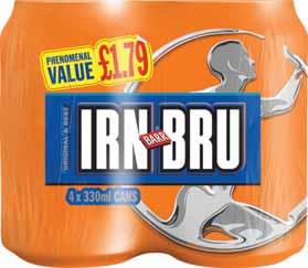 2 for 58p golocalextra 7 3 Barr s Irn-Bru 4 Pack Cans 4x330ml PM 1.