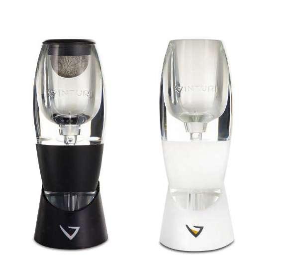 Simply Hold Over Glass and Pour Wine Through *wine not included V5000 WINE LOVER S SET This set includes a red wine aerator and
