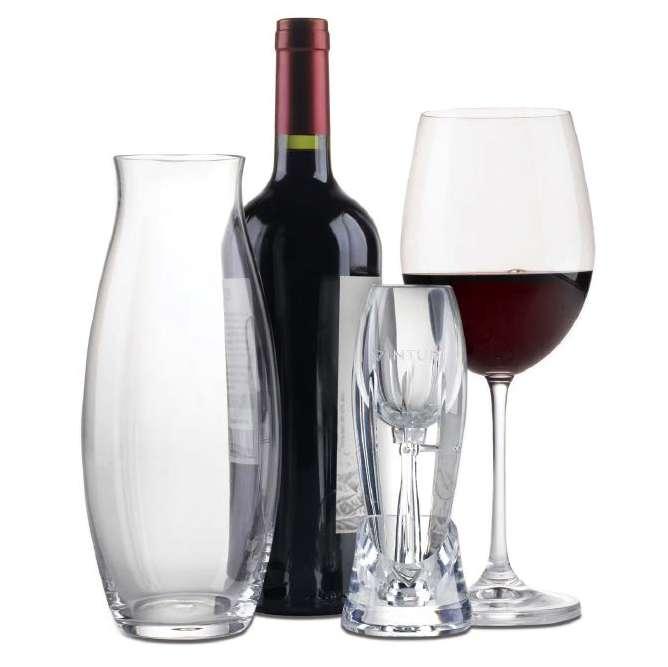 Simply Hold Over Glass and Pour Wine Through V8060 RESERVE RED WINE AERATOR & CARAFE SET THE PERFECT GIFT Through the fusion of superior