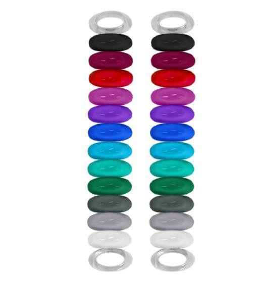 19 V9064 24-PIECE WINE CHARM SET Unique colored marker assortment for easy drink identification.
