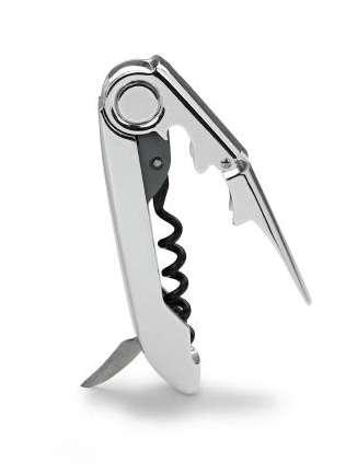 - Built-in foil cutter, bottle opener, & corkscrew V9033 WAITER S CORKSCREW Seasoned waiters have long relied on the compact Waiter s Corkscrew to offer the timeless and