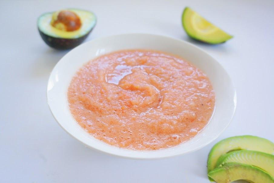 Paleo Gazpacho (makes enough for Day 3 and Day 4) Ingredients 2 large tomato 1 cucumber 1 cup of diced onion 1/2 teaspoon of garlic salt A pinch of pepper to taste