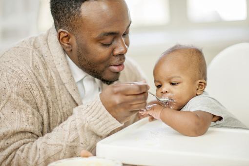 STARTING SOLID FOODS Starting around 6 months of age, watch for signs that your baby may be ready to start solid foods. These signs can include that your baby.