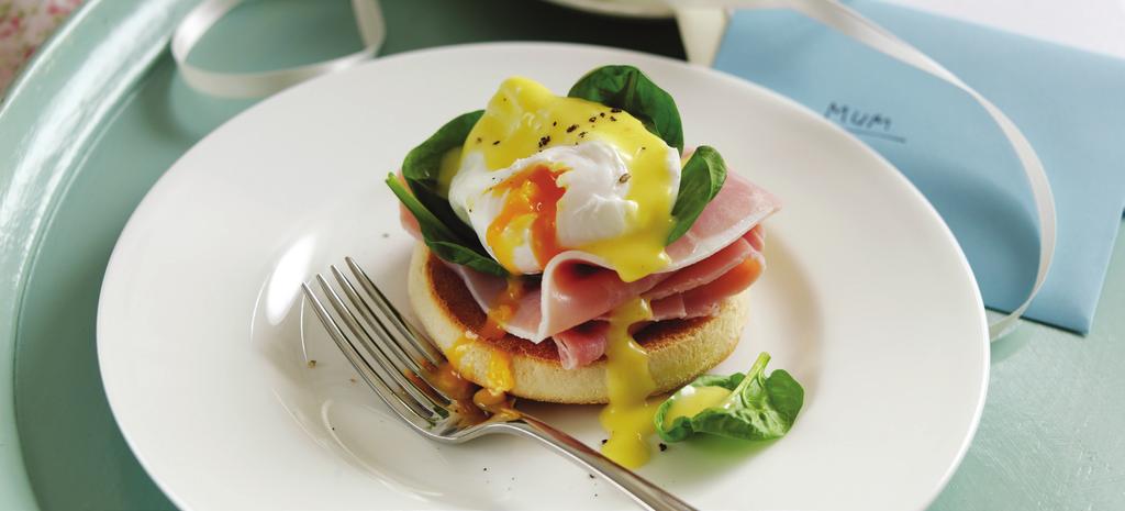 Eggs Benedict with Easy Hollandaise Serves: 4 people Ready: 30 minutes Prep Time: 15 minutes Cook Time: 15 minutes Ingredients: 175g Unsalted Butter 50ml Vinegar 4 Egg Yolks 50ml Water ½ tsp ground