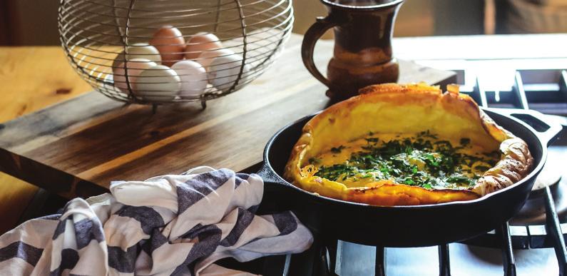 Savory Dutch Baby with Parsley and Bacon (Serves 6) Dutch babies... or puff pancakes as my children call them... are a routine staple in our breakfast routine.