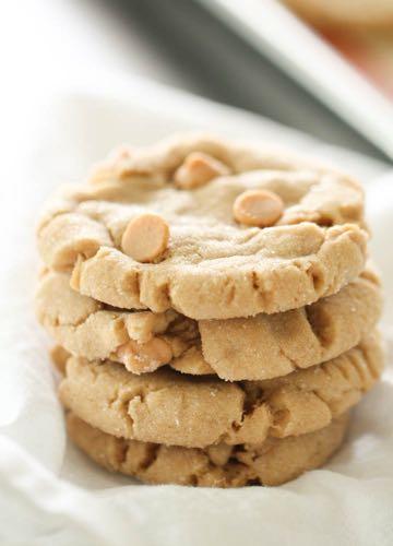 DISNEYLAND'S PEANUT BUTTER COOKIES D E S S E R T Serves: 30 Prep Time: 15 Minutes Cook Time: 9 Minutes 1 cup butter (softened) 1 cup creamy peanut butter 1 1/4 cups sugar (divided) 1 cup packed brown