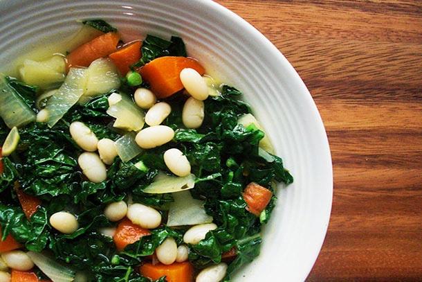 FENNEL AND KALE SOUP WITH WHITE BEANS The fennel is such a nice addition to this kale and white bean soup. This is an easy soup to make with a lot of flavor that is good enough to serve to company.