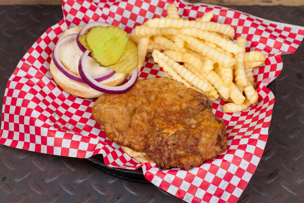 45 TENDERLOIN Our specialty pork cutlet hand breaded and deep fried or grilled. Served on a toasted bun. 8.
