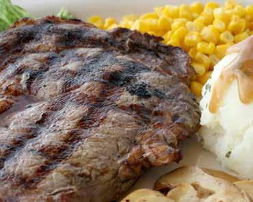 Entrees All entrées are served with a dinner roll and your choice of two sides. Add soup and salad bar to any entrée for only 3.25 beef *HOUSE RIBEYE 14 oz of hand-cut U.S.D.