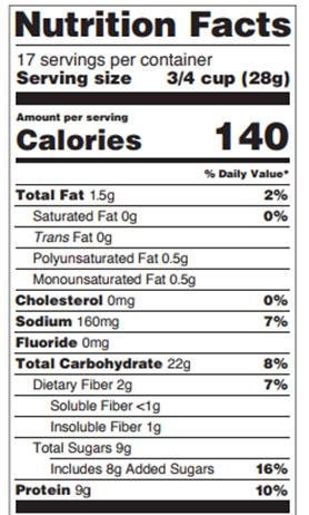 Quality for Claims Protein content on Nutrition Facts Panel Protein quality claim on front of package Vs.