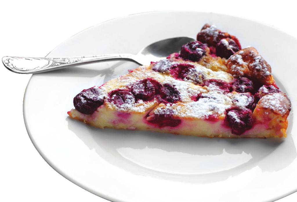 DESSERTS Classic Cherry Clafoutis Makes 8 servings This traditional country French dessert can be made with cherries, plums, peaches, pears or any berry.