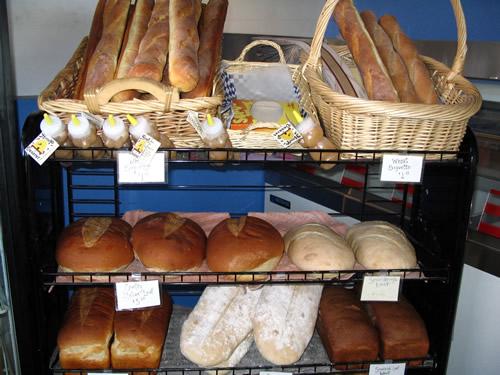 White or Wheat Baguette, Herbed or Cheese Focaccia, Country Italian, Sourdough, White Sandwich loaf, Wheat Sandwich loaf, 9-grain Sandwich loaf, and assorted
