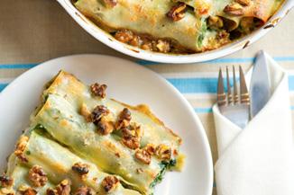 DINNER Vegetarian Cannelloni Serves 2 Ricotta is a fantastic cheese choice when losing weight because it is naturally lower in calories than other cheeses, while the spinach and mushrooms provide