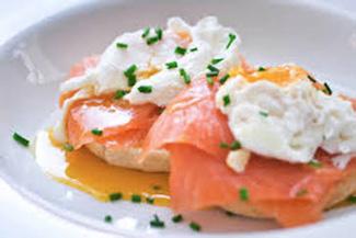 BREAKFAST Salmon & Eggs with Tomato An easy and healthy breakfast.