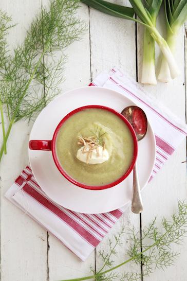 LUNCH Broccoli, Fennel & Leek Soup An easy nutrient dense and low kilojoule soup! Easy to increase the quantities to refrigerate or freeze for another meal, or to serve the whole family.