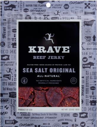 Krave Sea Salt Jerky SEA SALT ORIGNIAL KRAVE s newest flavor brings jerky back to its roots and gives consumers a way