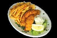 Served with bread or pita bread. Add Mini Greek Salad (instead of Tossed Salad) 3.00 Clam Chowder Add 95 Fish & Chips Fish & Chips...9.95 Whitefish Broiled.