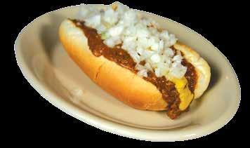 Coney Dog Coney Hot Dog...2.25 Hot dog smothered in thick chili, fresh onions & mustard. Loose Hamburger... 3.45 Chili, fresh onions & mustard. Hamburger Patty Angus Half Pound... 5.