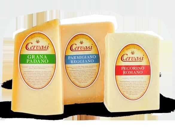 From strongly flavored to aromatic and pleasantly sharp, Cervasi cheeses follow the time honored process of Italian cheese making.