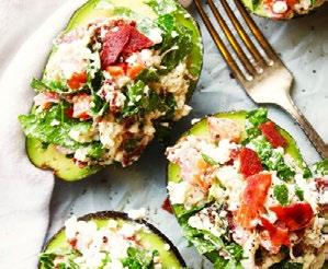 Lunch: Stuffed Avocado Salad > > Stuffed avocado is a satiating and nourishing meal that can take on many flavours and ingredients.
