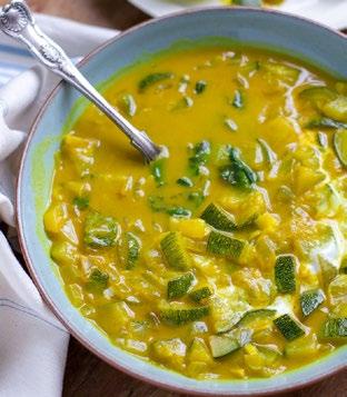 Dinner 3: Zucchini Turmeric Soup With Leftover Meatballs > > Side dish: For a lighter meal, enjoy this soup as is.
