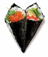 00» Shake Maki Tempura salmon 8.00» Tekka Maki Tempura tuna 9.00 FUTO-MAKI large sushi roll» Tempura Futo Maki - baked prawn with avocado 10 pcs 24.