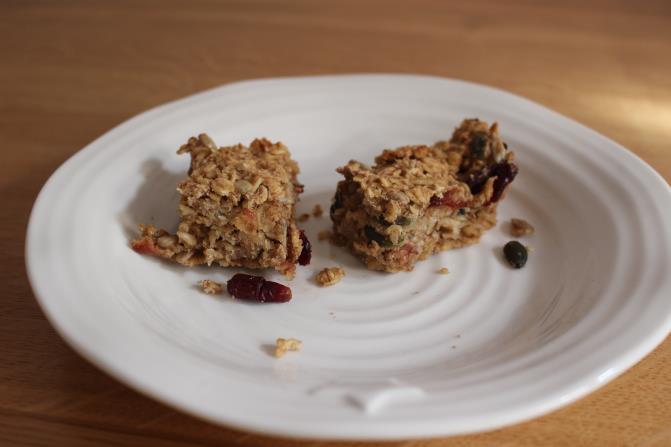Homemade Breakfast flapjacks When there is little time in the morning these can be made and put in the freezer.