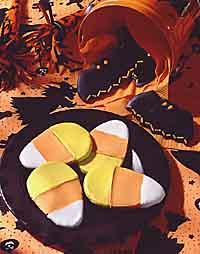 Candy Corn Cookies Serves: 24 Who doesn't love candy corn? Here are some fun easy ways to decorate cookies for Halloween.