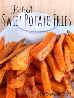 HEALTHY PLAN - BAKED SWEET POTATO FRIES S I D E D I S H Serves: 6 Prep Time: 10 Minutes Cook Time: 40 Minutes Calories: 146 Fat: 7.1 Carbohydrates: 20.5 Protein: 1.1 Fiber: 2.
