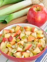 Add apples and continue cooking, stirring frequently, until apples begin to soften (about 3 minutes). 3. Remove from heat. Add honey, vinegar, salt and pepper. Stir gently to combine all ingredients.