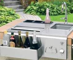 30" and 18" Outdoor Bar Features What backyard sanctuary is complete without an outdoor bar? Our bars include an insulated ice compartment that holds up to 40 lbs of ice.