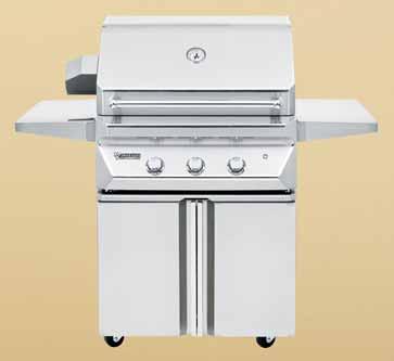 30" and 42" grills are available with integrated grill bases for a portable freestanding grill