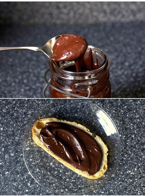 Homemade Nutella Chocolate Peanut Spread : 2 cups shelled and skinned raw peanuts 1/2 cup of your darkest, richest unsweetened cocoa powder 1 1/4 cups powdered sugar 1/4 teaspoon salt plus additional