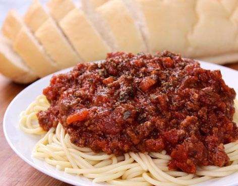 RECIPE 4 MEAT SAUCE WITH SPAGHETTI (SINGLE RECIPE - DO THIS TWICE) ALDI INGREDIENTS 1 lb lean ground beef (at least 90%) 2-28 oz cans crushed tomatoes 2 (or 2 cloves) minced garlic PANTRY INGREDIENTS