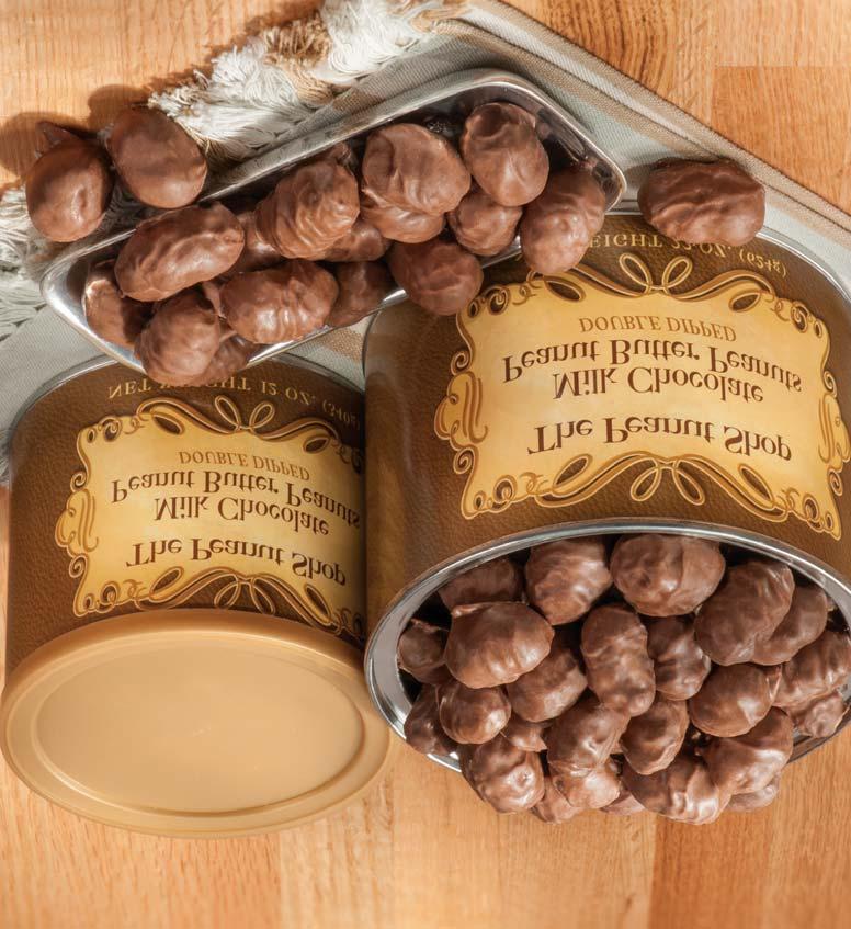 Chocolate Covered Virginia Peanuts A customer favorite for years - crispy roasted peanuts dipped in decadent milk or dark chocolate.