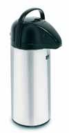 Airpots and Thermal Carafes Push-Button Airpot Thermal Carafe Lever-Action Airpot Economy Thermal Carafe Thermal Pitcher Push-button airpot Brew-through pump assembly - no need to remove for brewing.