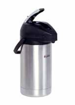 LEVER-ACTION AIRPOT Stainless steel lining ensures hot coffee for hours. Brew-though lid with lever-action for easy use. Available in 2.5 litre, 3.0 litre and 3.8 litre. THERMAL CARAFE Holds 1.