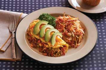 Breakfast served all day MELTING POT OMELETTE EGGS BENEDICT Better n Eggs are real eggs, yolks and all, with 80% Less Fat, 75% Less Cholesterol and 50% Less Calories EGG WHITES OR BETTER N EGGS ARE