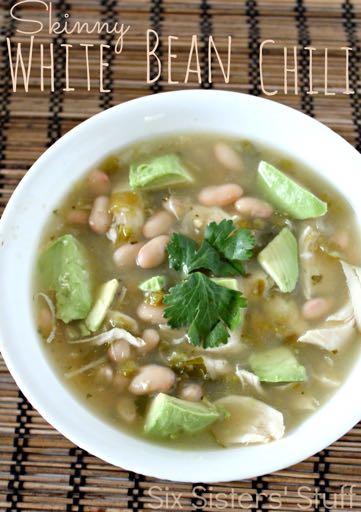DAY 3 HEALTHY PLAN SKINNY WHITE BEAN CHILI M A I N D I S H Serves: 6 Prep Time: 5 Minutes Cook Time: 10 Minutes Calories: 238 Fat: 12.9 Carbohydrates: 6.4 Protein: 24.3 Fiber: 7.6 Saturated Fat: 2.