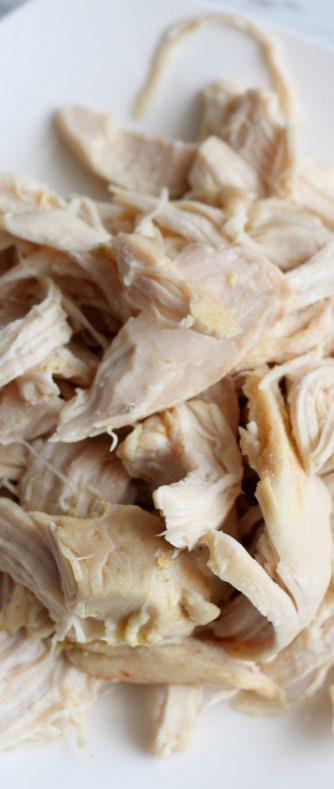 Slow Cooker Meal Prep Chicken 4 boneless chicken breasts ½ cup chicken broth 1. Place chicken in a 4-quart slow cooker. 2.